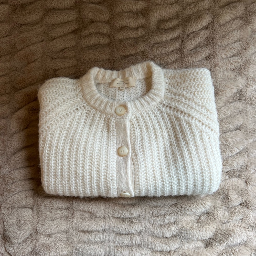 Sezane White Knit Sweater